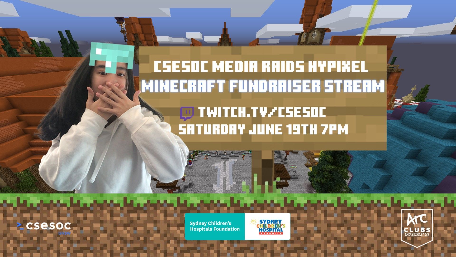 CSESoc Media Raids Hypixel - Minecraft Fundraiser Stream